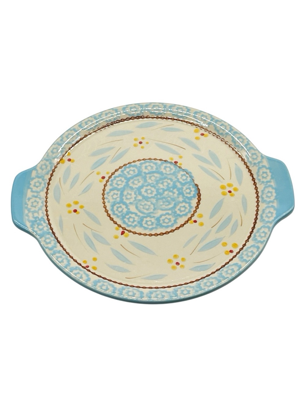 Temptations By Tara Old World Blue 9“ Plate With Handles
